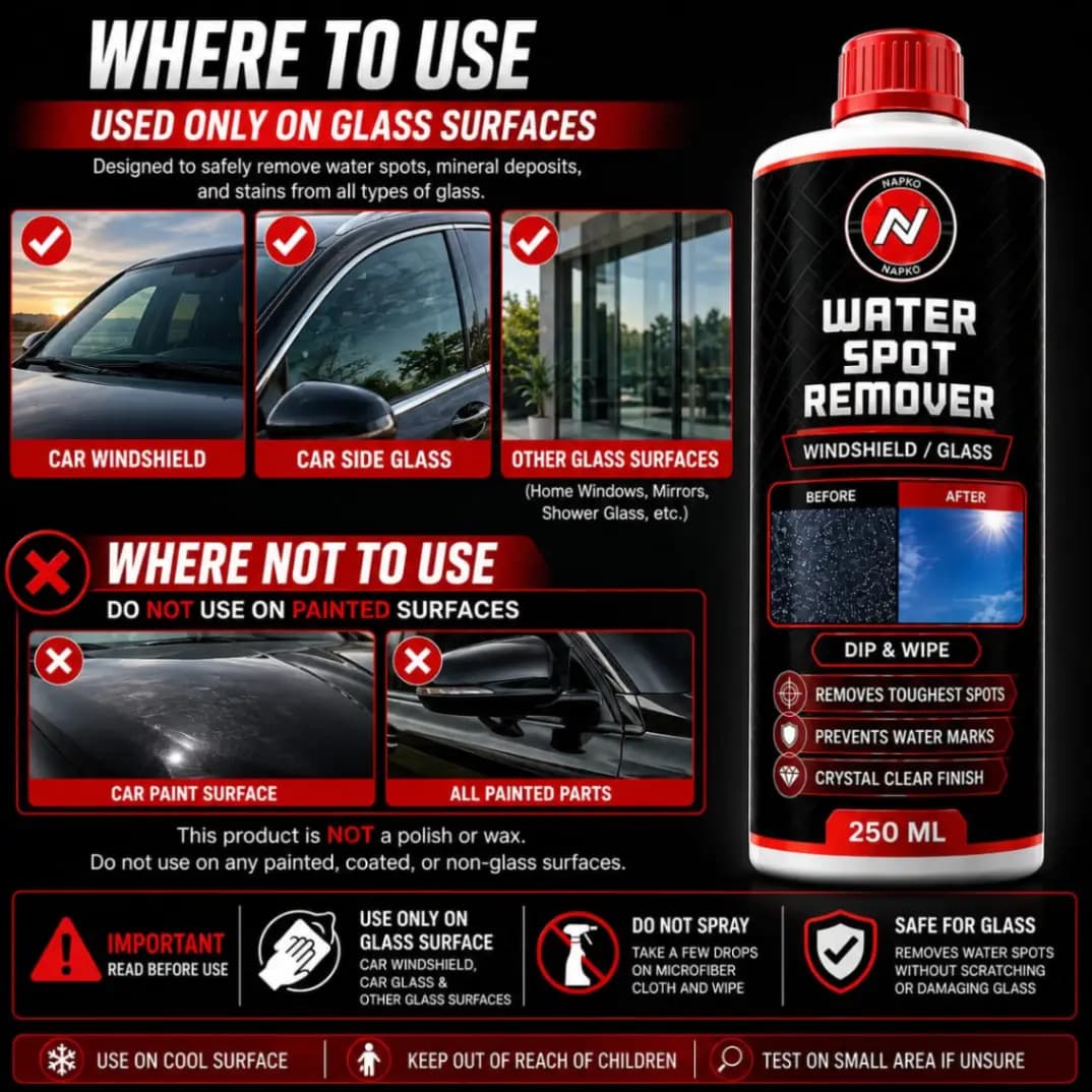 Water Spot Remover for Car Glass & Paint - NAPKO - image 2