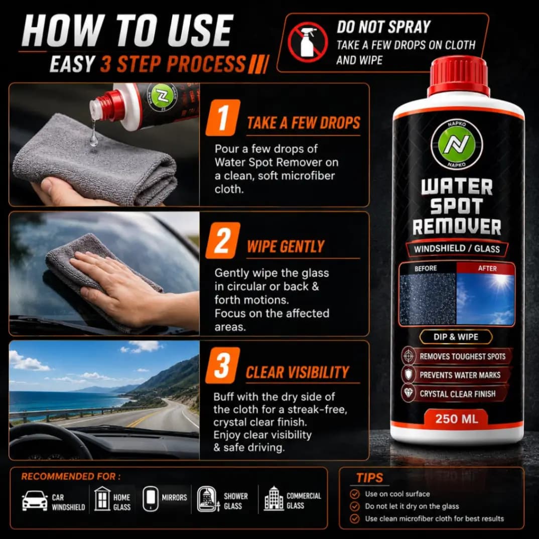 Water Spot Remover for Car Glass & Paint - NAPKO - image 3